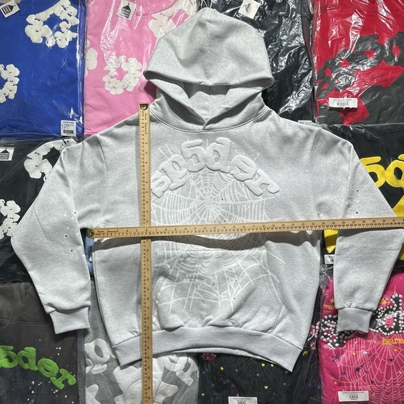 Sp5der OG Web Hoodie ‘Heather Gray’ - Picture 2 of 4